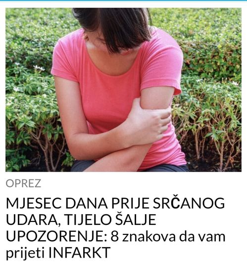 MJESEC DANA PRIJE SRČANOG UDARA, TIJELO ŠALJE UPOZORENJE: 8 znakova da vam prijeti INFARKT