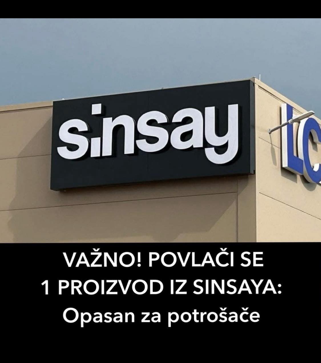 VAŽNO! POVLAČI SE 1 PROIZVOD IZ SINSAYA: Opasan za potrošače