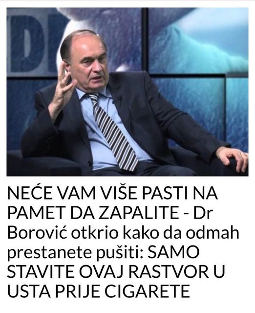 NEĆE VAM VIŠE PASTI NA PAMET DA ZAPALITE – Dr Borović otkrio kako da odmah prestanete pušiti: SAMO STAVITE OVAJ RASTVOR U USTA PRIJE CIGARETE