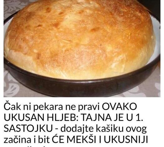 Čak ni pekara ne pravi OVAKO UKUSAN HLJEB: TAJNA JE U 1. SASTOJKU – dodajte kašiku ovog začina i bit ĆE MEKŠI I UKUSNIJI nego ikad