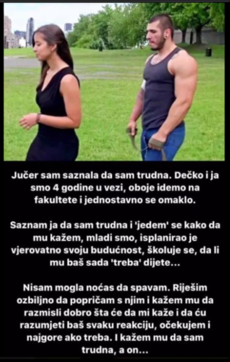 JUČER SAM SAZNALA DA SAM TRUDNA: Kad sam rekla dečku, oblio ga znoj – A ONDA URADIO OVO!