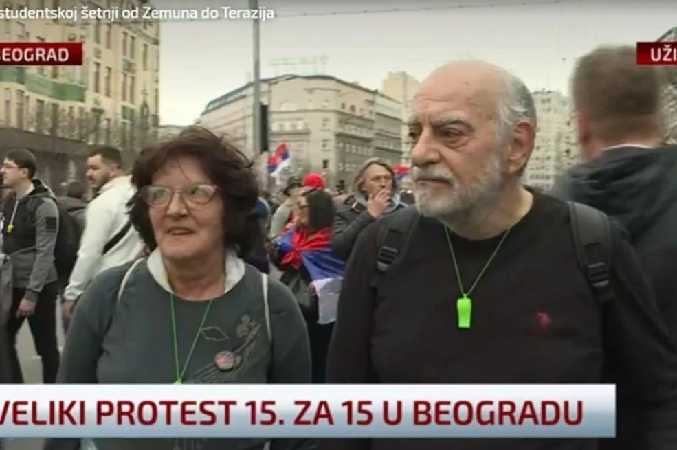 BRAČNI PAR STIGAO NA PROTEST U BEOGRAD: Pred kamerama rekli zašto su tu