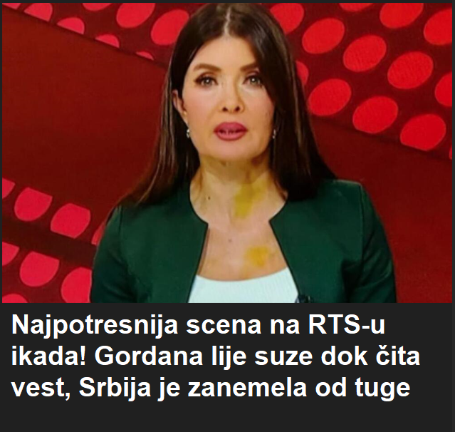 Najpotresnija scena na RTS-u ikada! Gordana lije suze dok čita vest, Srbija je zanemela od tuge