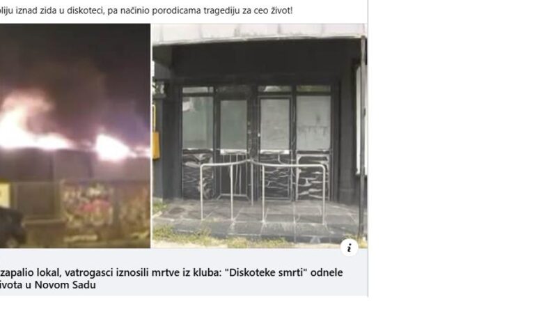 Besan gost zapalio lokal, vatrogasci iznosili mrtve iz kluba: “Diskoteke smrti” odnele 14 mladih života u Novom Sadu