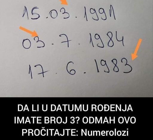 DA LI U DATUMU ROĐENJA IMATE BROJ 3? ODMAH OVO PROČITAJTE: Numerolozi otkrivaju, evo kakva vas budućnost čeka