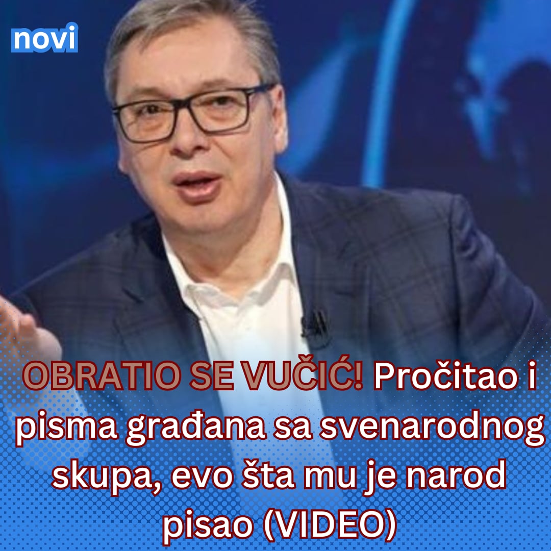 OBRATIO SE VUČIĆ! Pročitao i pisma građana sa svenarodnog skupa, evo šta mu je narod pisao (VIDEO)